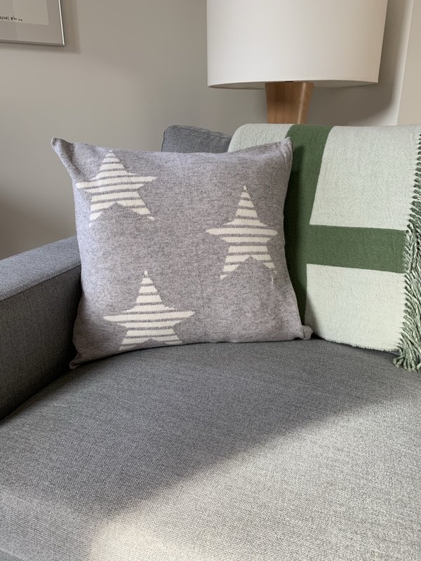 Brodie Cashmere Star Cushion Cover Flint Grey Garmentory