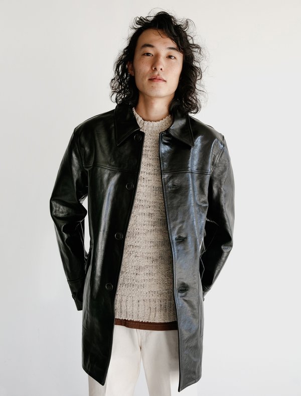 Our Legacy Buta Coat - Black Leather | Garmentory