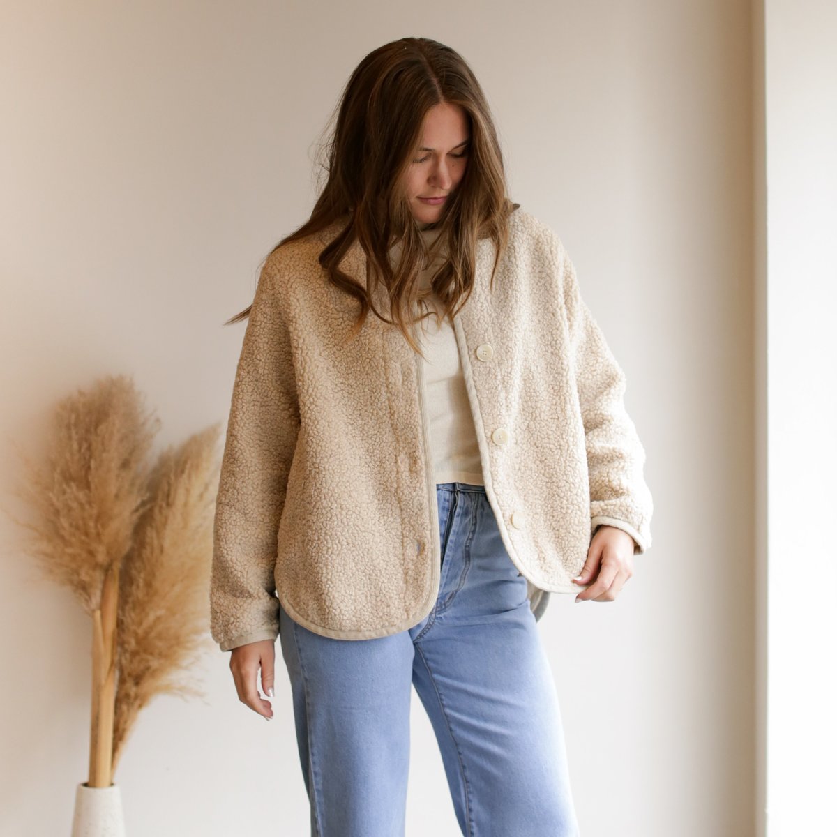 7115 by Szeki Curly Jacket - Dove | Garmentory