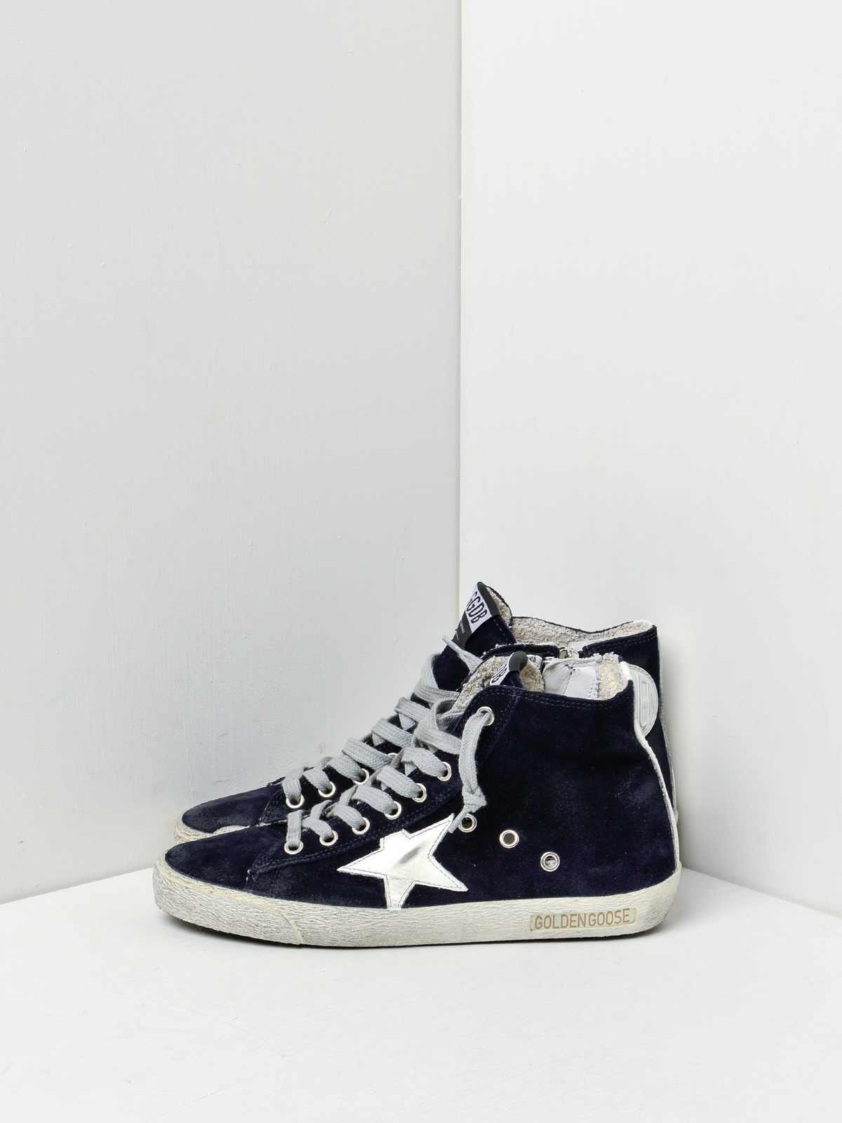 GOLDEN GOOSE DELUXE BRAND SNEAKERS FRANCY - NAVY SUEDE | Garmentory
