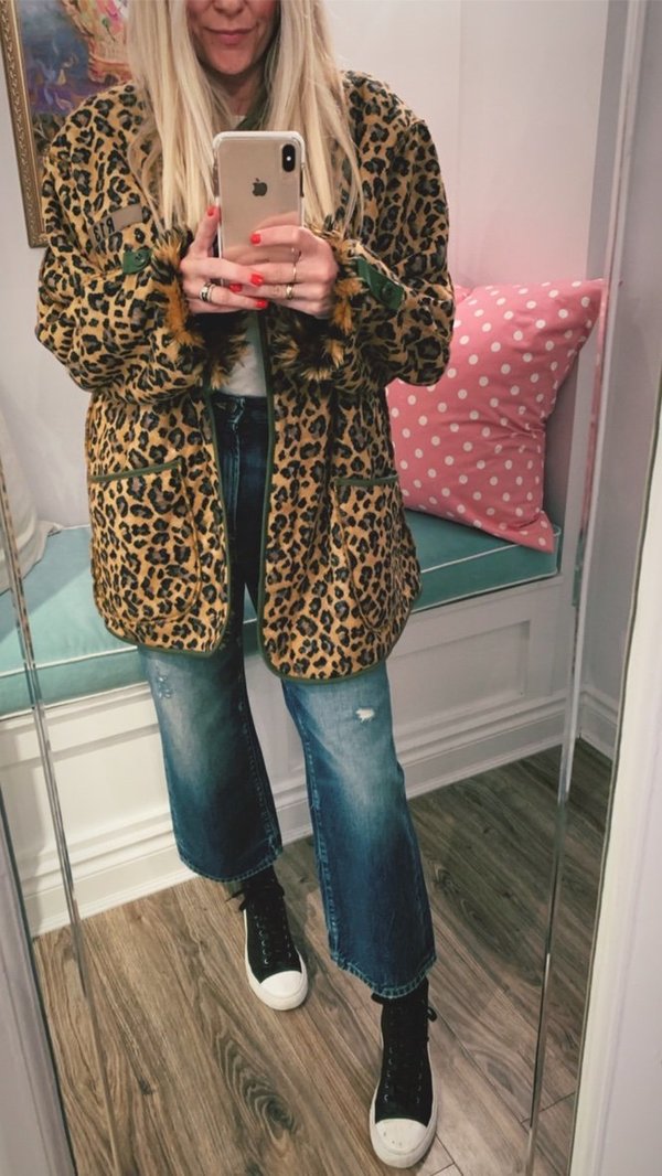 leopard print military jacket