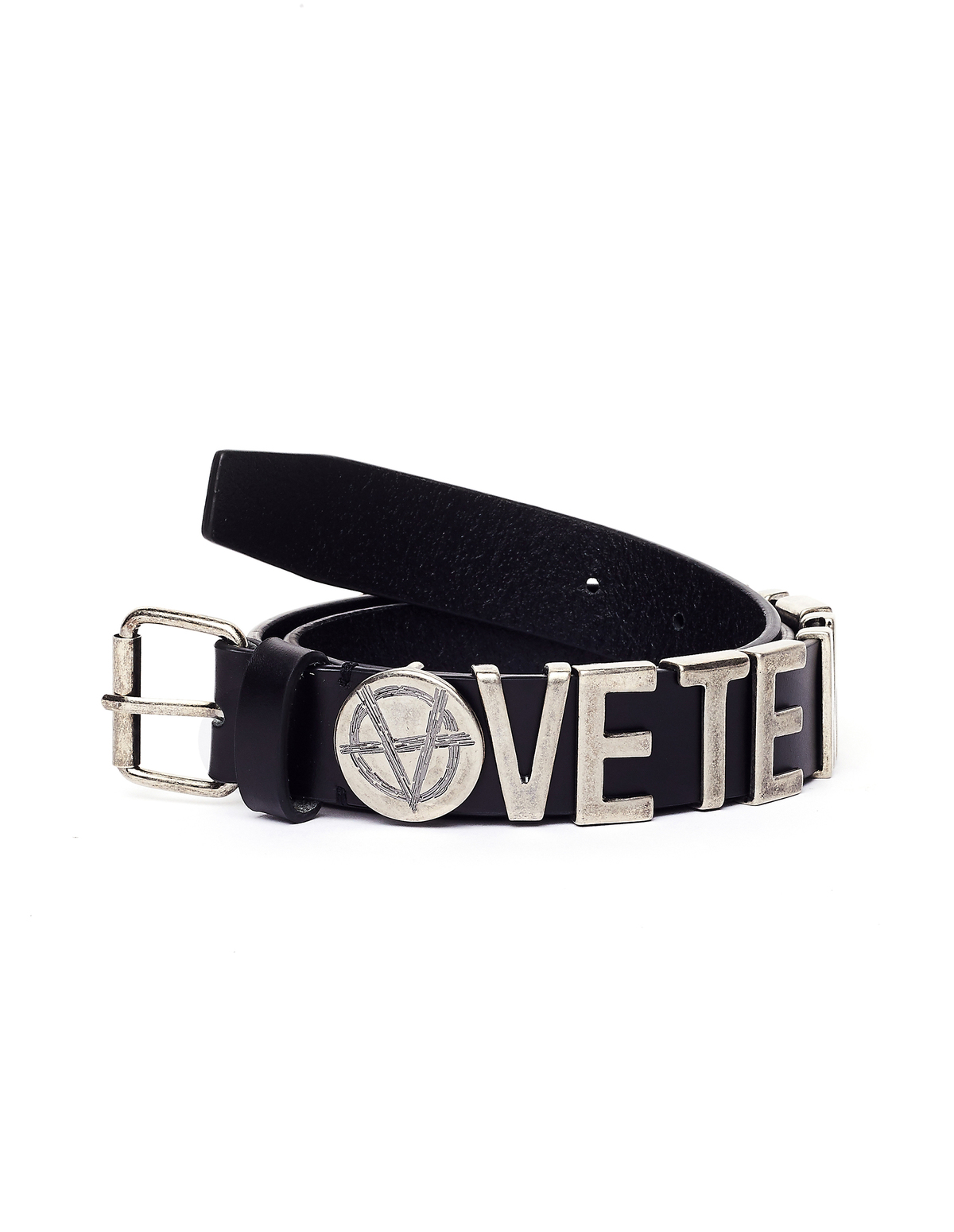 VETEMENTS ロゴ入りブラックレザーベルト Vetements Leather Logo Belt - Black | Garmentory