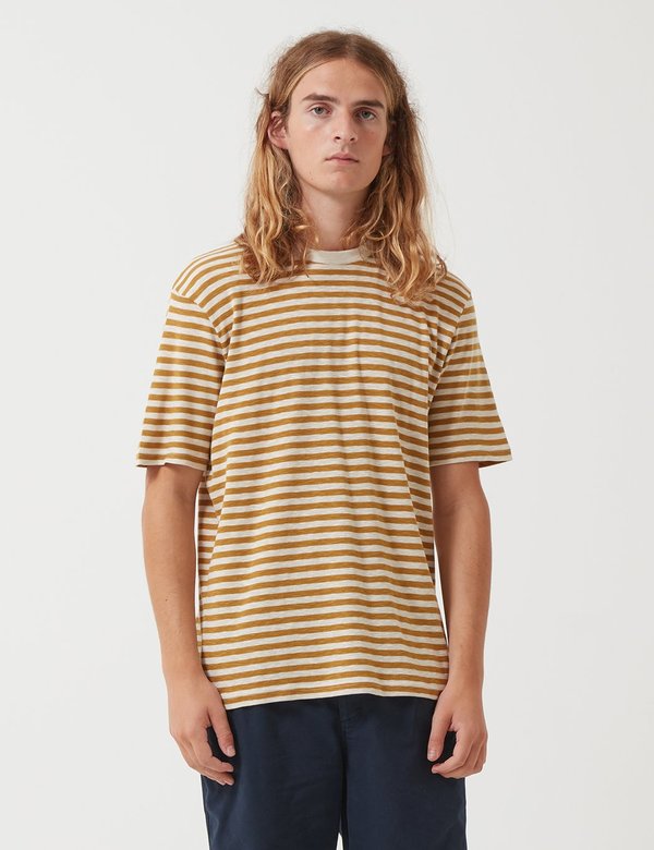 Folk Classic Stripe Tee - Ecru/Golden Yellow Folk Classic Stripe Tee - Ecru/Golden Yellow
