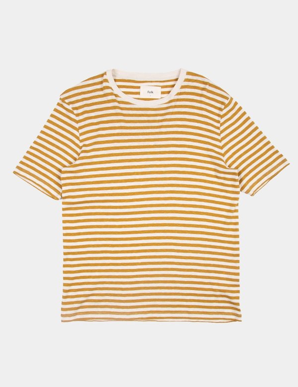 Folk Classic Stripe Tee - Ecru/Golden Yellow Folk Classic Stripe Tee - Ecru/Golden Yellow