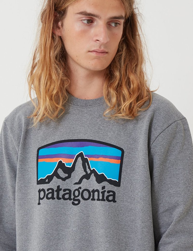 Patagonia Fitz Roy Horizons Uprisal Sweatshirt Gravel Heather