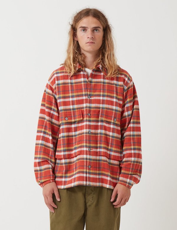 Nigel Cabourn USMC Shirt - Orange Check | Garmentory