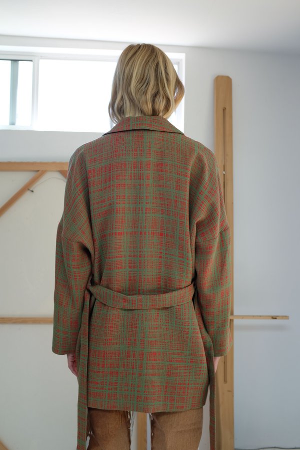 Anntian Binder Jacket - Red/Green Weave Anntian Binder Jacket - Red/Green Weave