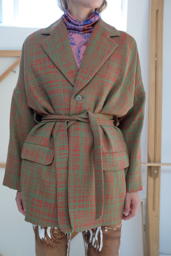 Anntian Binder Jacket - Red/Green Weave Anntian Binder Jacket - Red/Green Weave