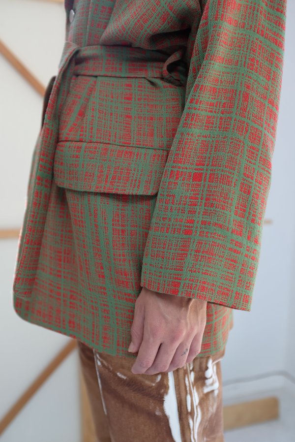 Anntian Binder Jacket - Red/Green Weave Anntian Binder Jacket - Red/Green Weave