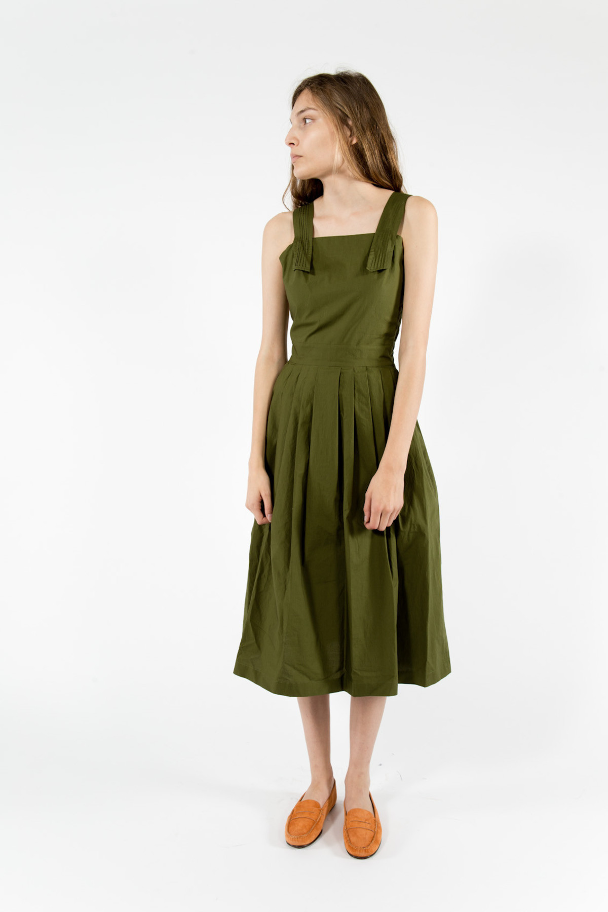 chinese dress ladies Cheeky Kitsune 3/4 Sleeve Scoop Midi Dress