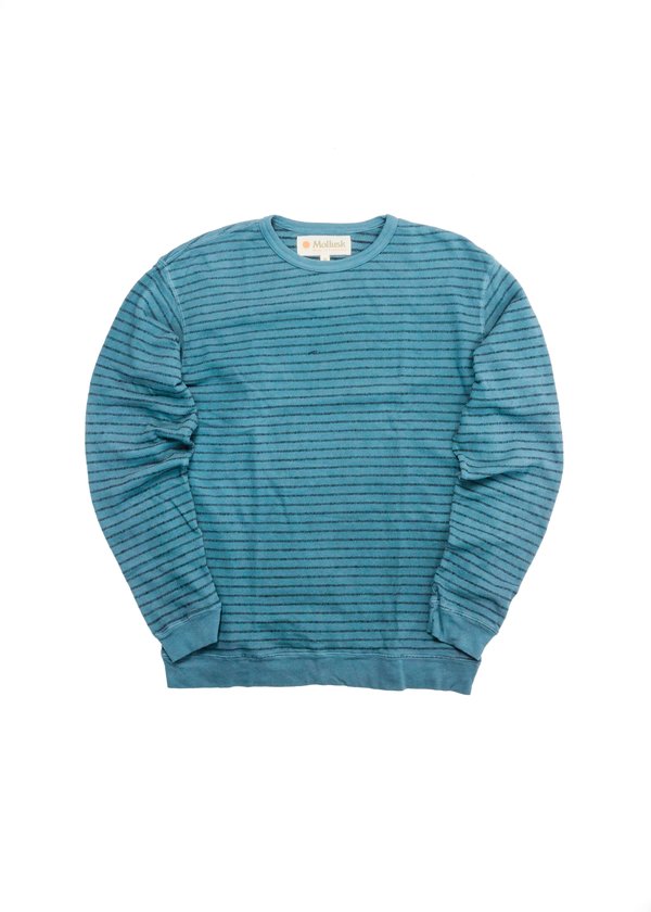 Mollusk Yarn Stripe Crew - Nippon Blue Mollusk Yarn Stripe Crew - Nippon Blue