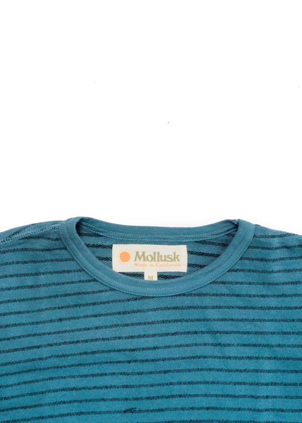 Mollusk Yarn Stripe Crew - Nippon Blue Mollusk Yarn Stripe Crew - Nippon Blue
