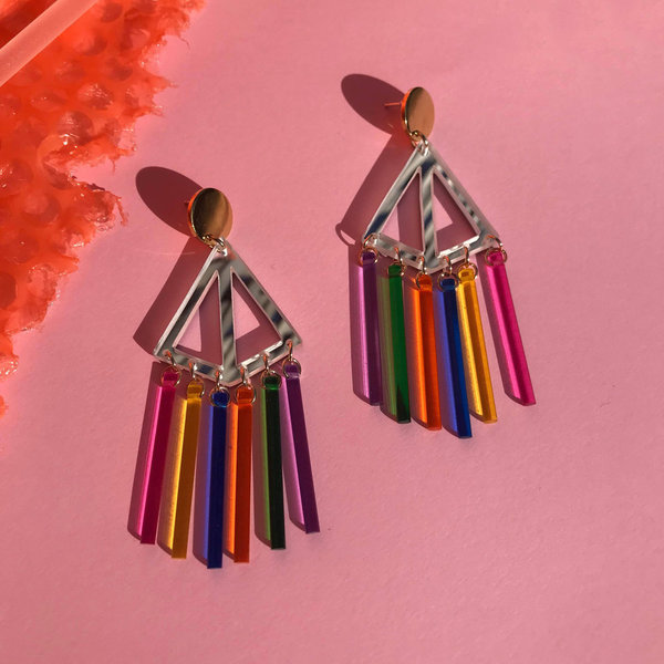 Wasted Effort PRISMATIC EARRINGS - RAINBOW