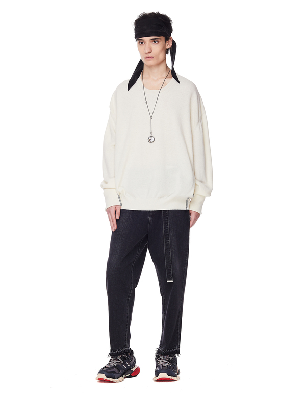 Ann Demeulemeester Jacquard Bandana - Black | Garmentory