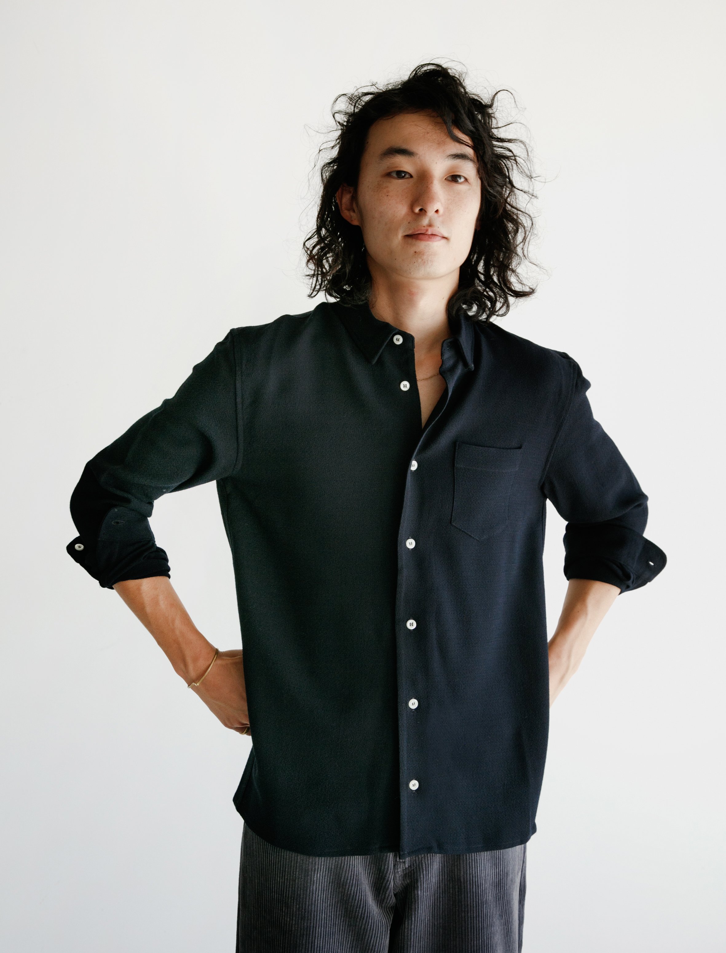 Sefr HAMPUS Shirt ネイビー Sefr Mens Hampus Shirt - Dark Navy | Garmentory