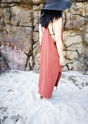 Berenik COTTON JERSEY SPORTIVE LONG DRESS - rust Berenik COTTON JERSEY SPORTIVE LONG DRESS - rust