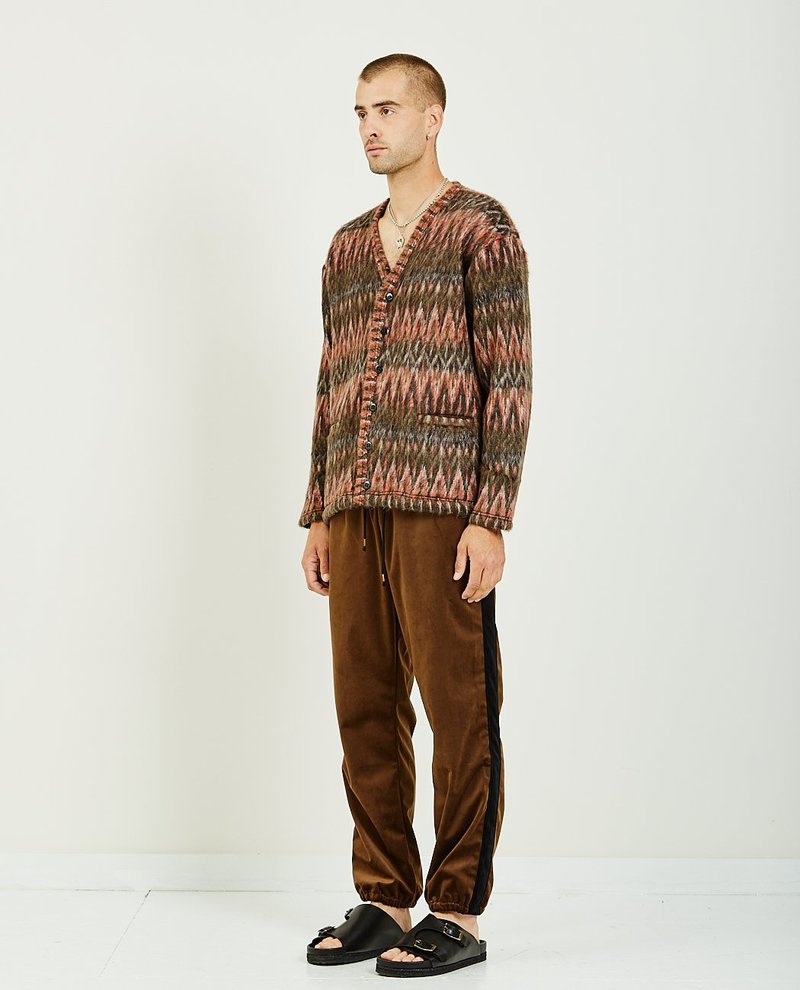 Monitaly SHAGGY V-NECK CARDIGAN - MULTI-COLOR PATTERN | Garmentory