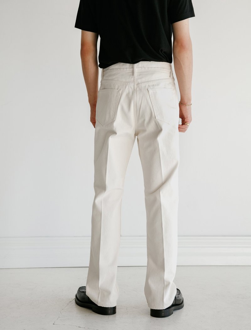 Auralee Hard Twist Denim 5P Pants - White Ivory | Garmentory