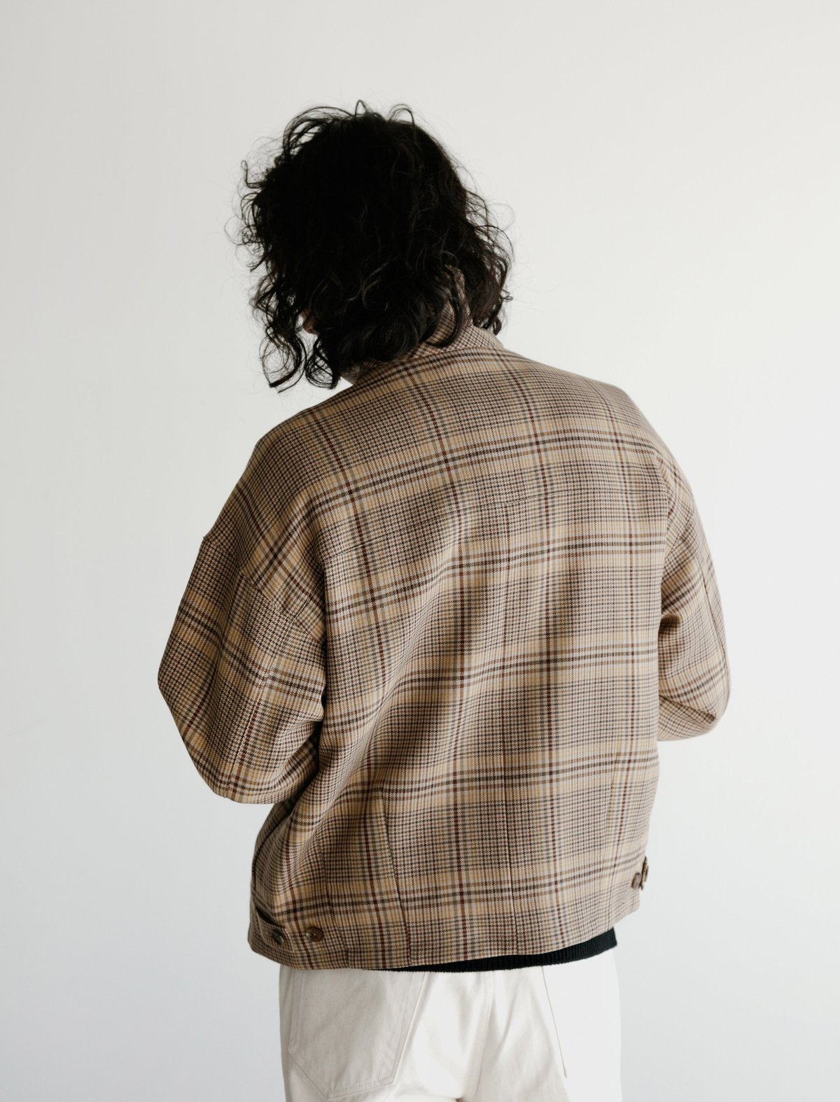 Auralee Wool Serge Zip Blouson - Check | Garmentory