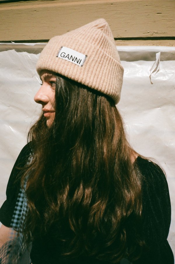 Ganni Knit Beanie - Tapioca | Garmentory display picture 1