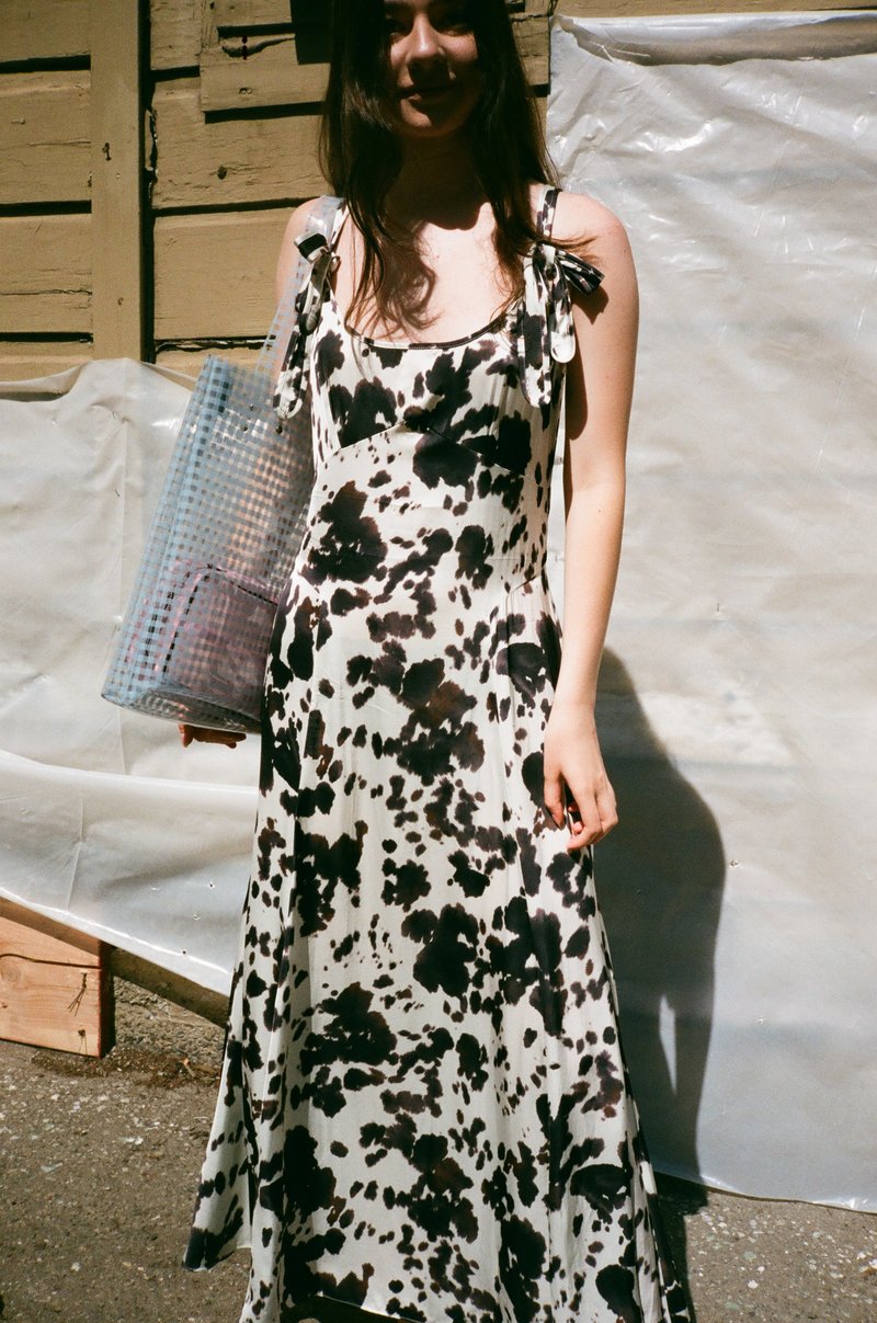 Alexa Chung Slip Dress Black/Brown/Cream