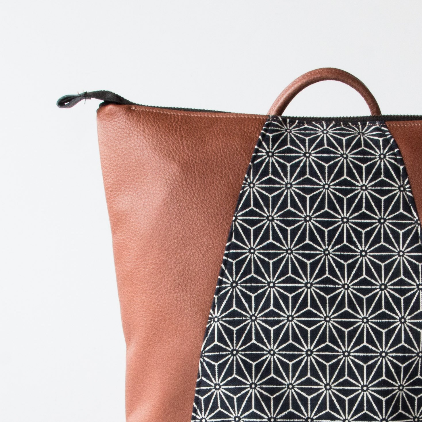 Kazak Hobart Recycled Leather and Japanese Fabric Backpack Garmentory