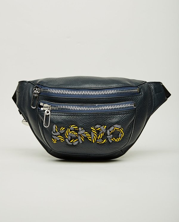 Kenzo Embroidered Leather Bumbag Navy Blue Garmentory Kenzo Embroidered Leather Bumbag Navy Blue Garmentory