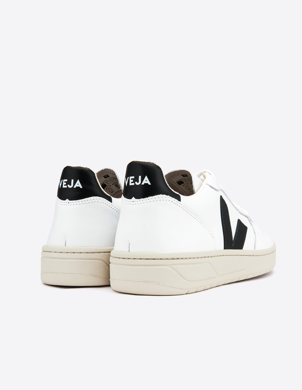 VEJA V-10 Leather sneaker - Extra White Black VEJA V-10 Leather sneaker - Extra White Black