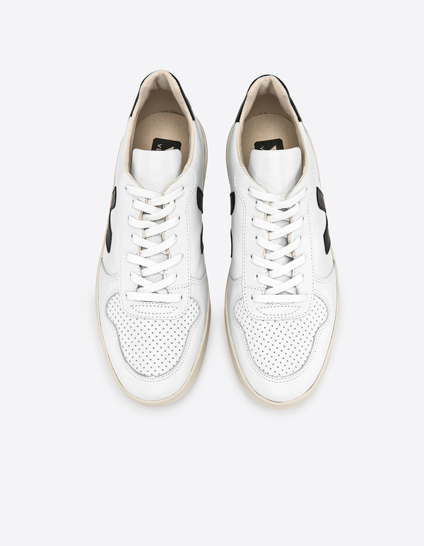 VEJA V-10 Leather sneaker - Extra White Black VEJA V-10 Leather sneaker - Extra White Black