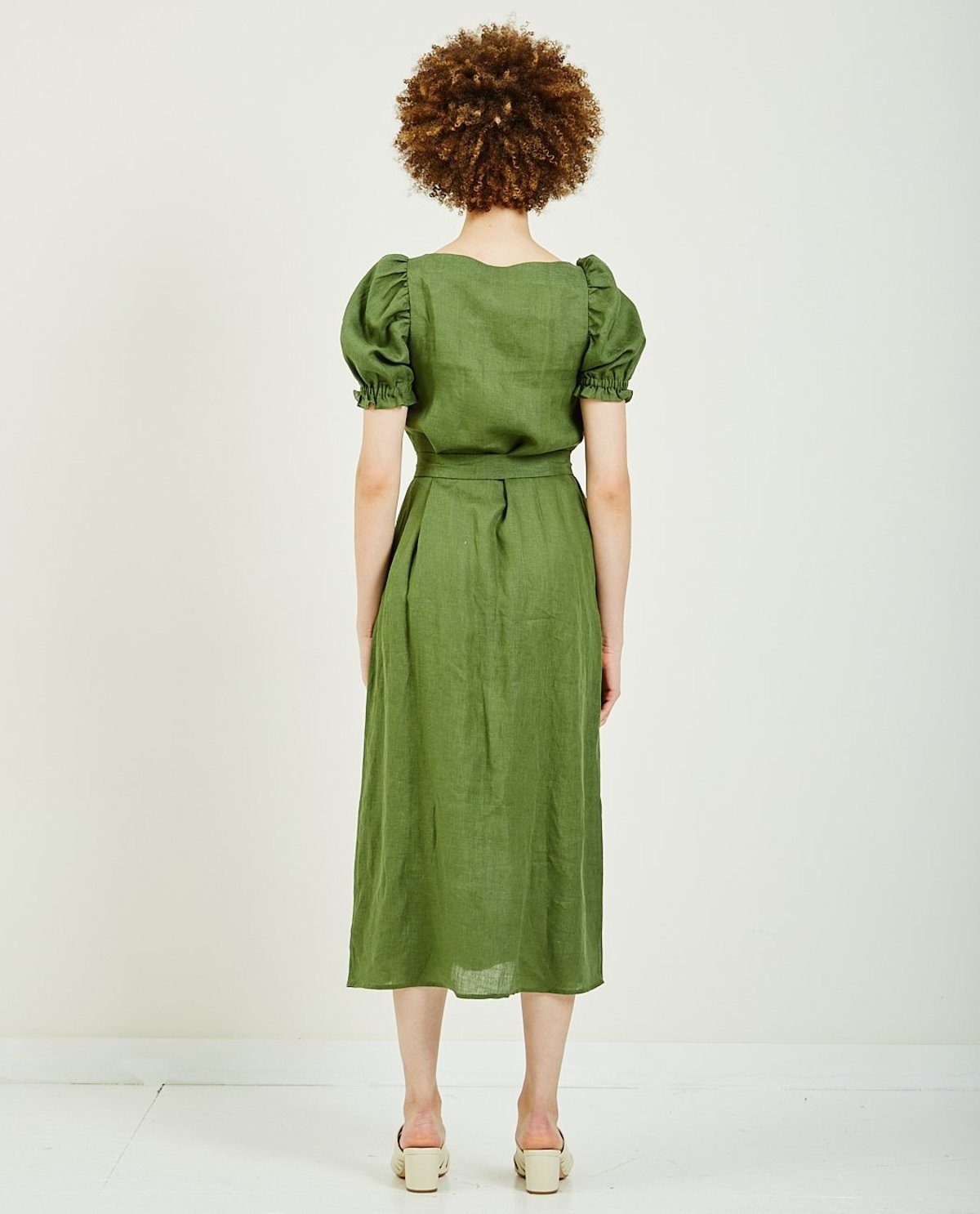Sleeper BRIGITTE LINEN MAXI DRESS - GREEN | Garmentory Sleeper BRIGITTE LINEN MAXI DRESS - GREEN | Garmentory