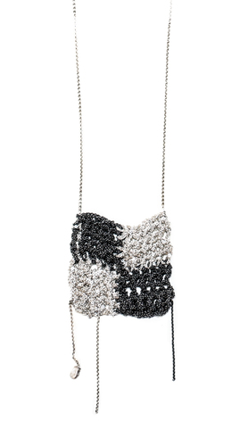 Arielle de Pinto Board Game Drop Necklace - Silver + Midnight Arielle de Pinto Board Game Drop Necklace - Silver + Midnight