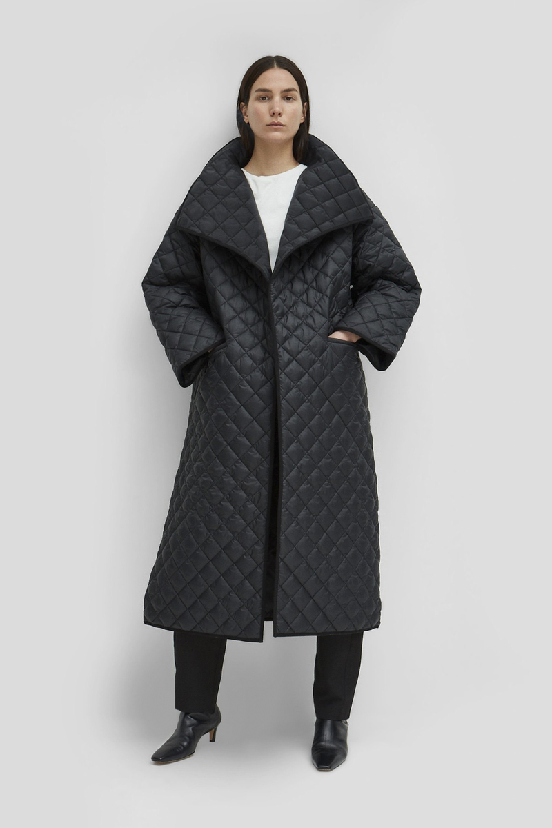 TOTÊME ANNECY PADDED LONG COAT - BLACK | Garmentory