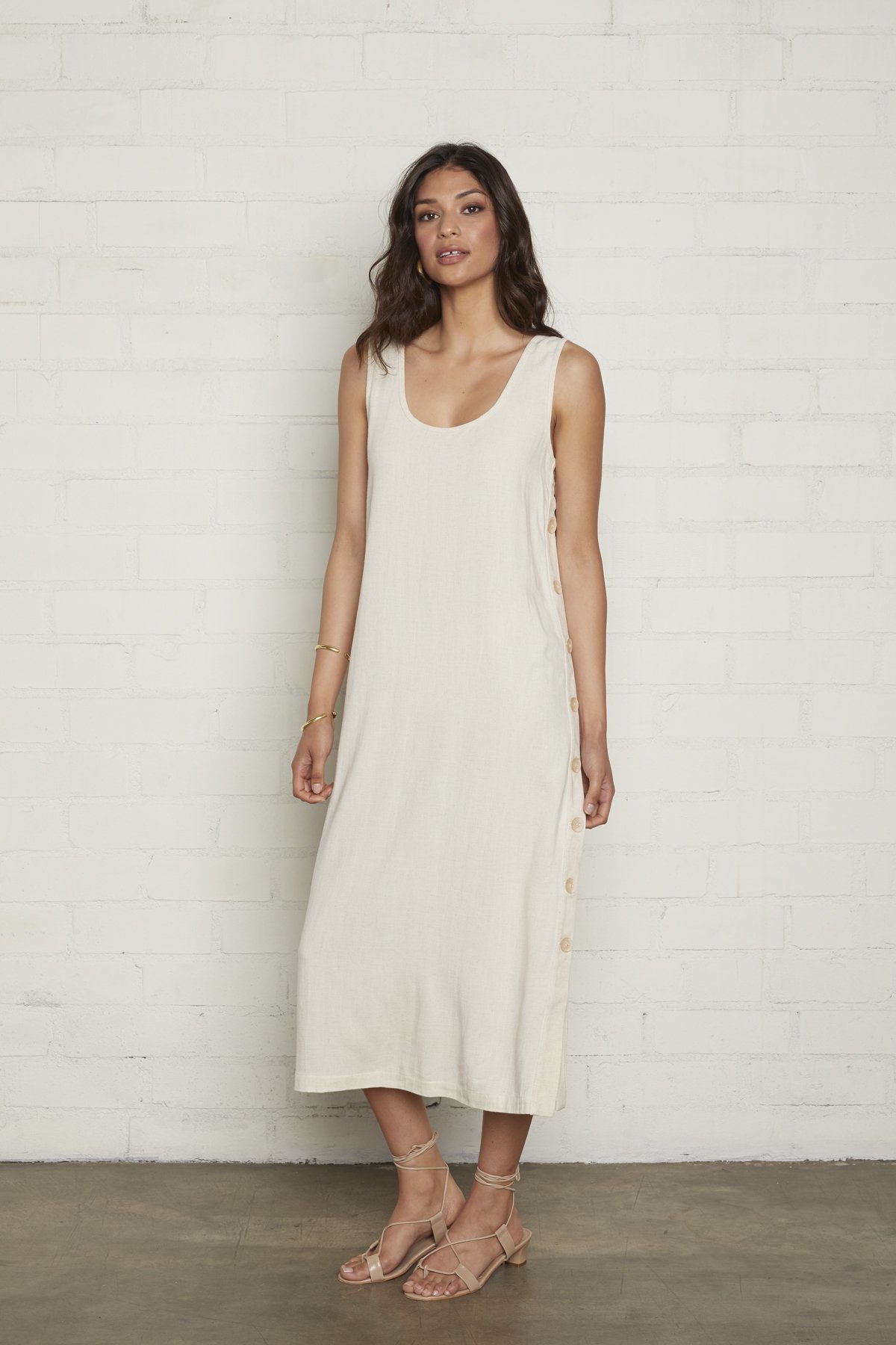 chinese dress ladies Petal and Pup Women's Romi Linen Dress - Beige