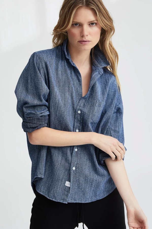 Frank And Eileen Eileen Button Down Shirt Indigo Denim Flannel Garmentory