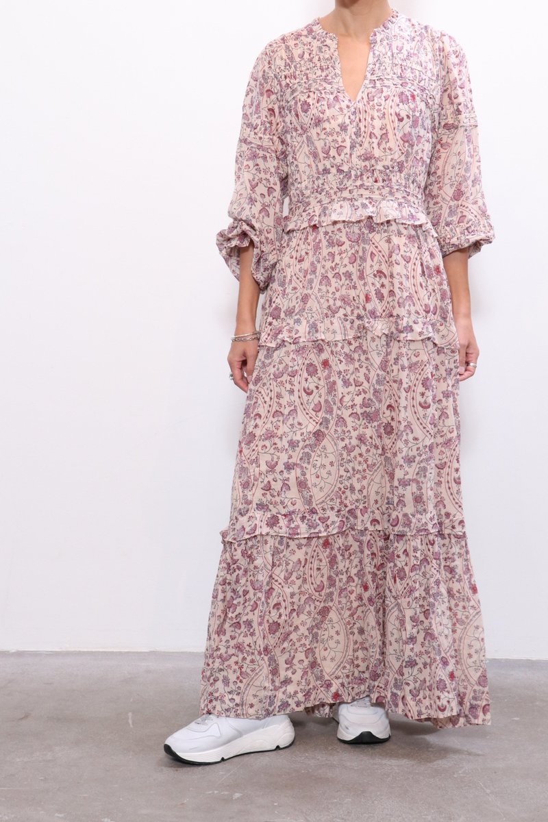 ワンピース MARANT ETOILE DRESSES ECRU Isabel Marant Etoile Ecru Embroidered Cotton Viola Dress