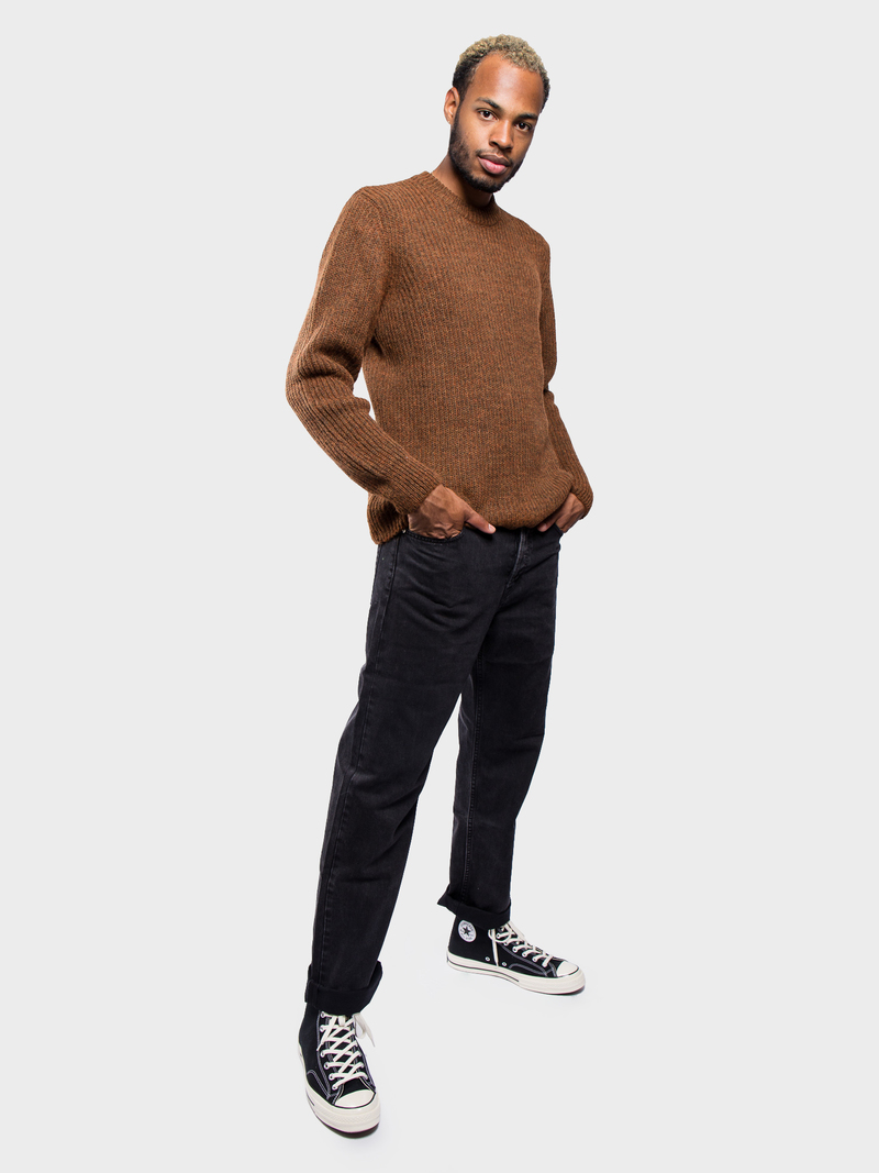 Séfr Leth Sweater - Brown Melange | Garmentory