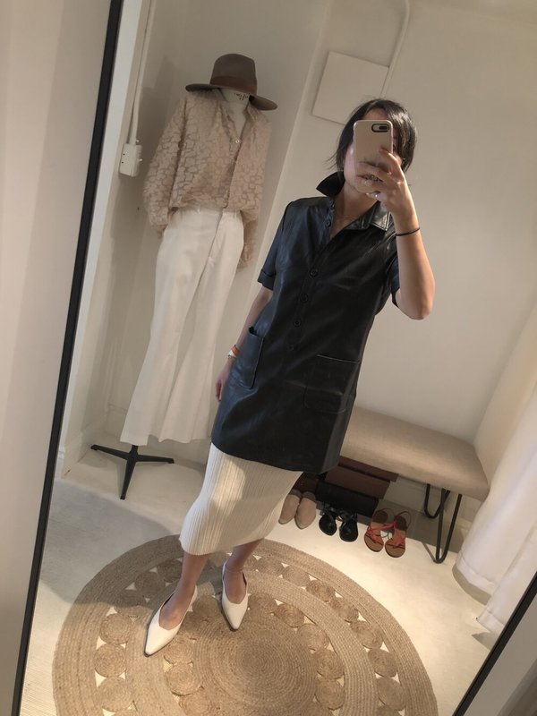 black leather cut out dress Vegan Leather Cutout Bodycon Dress – bebe main image 1