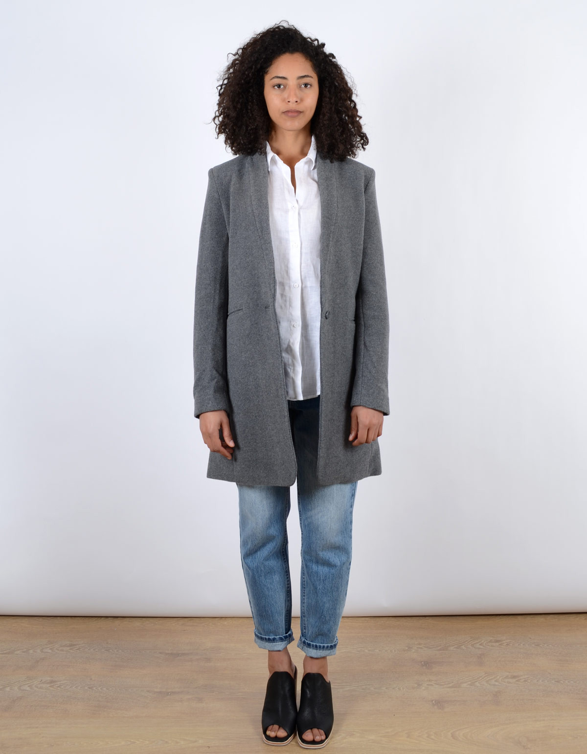 assembly label single breasted wool coat