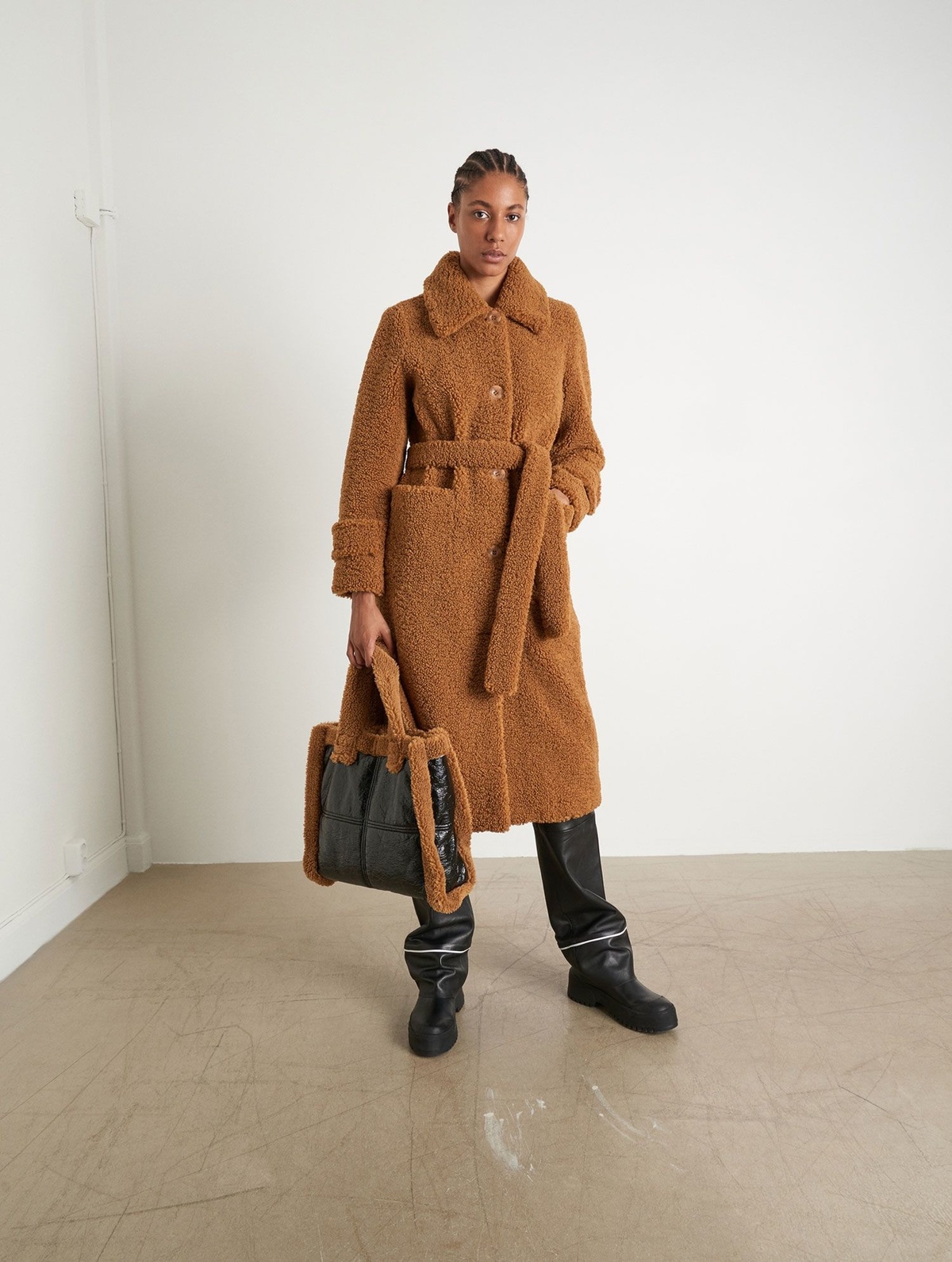 Stand Studio Lottie Coat - Faux Fur Kozak | Garmentory