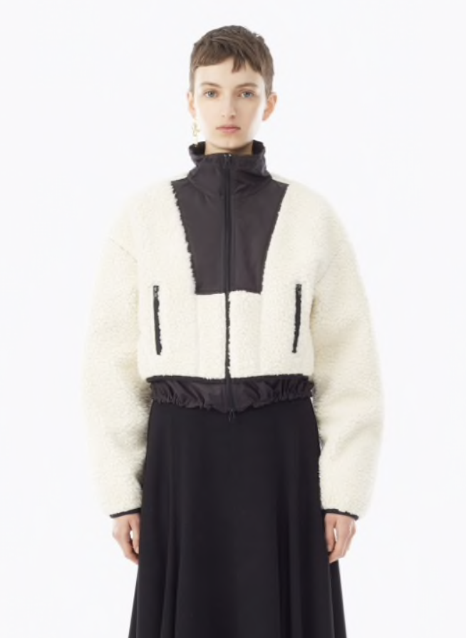 [値下げ]philip lim cropped shearling jacket Cropped-Faux-Shearling-Bomber-