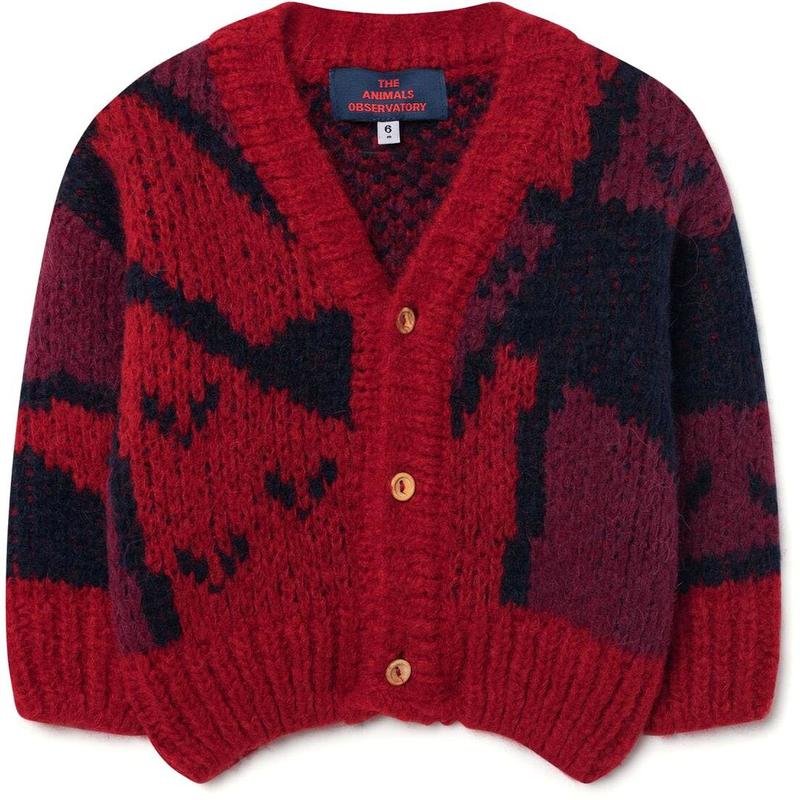Kids The Animals Observatory arty peasant babies cardigan red apples