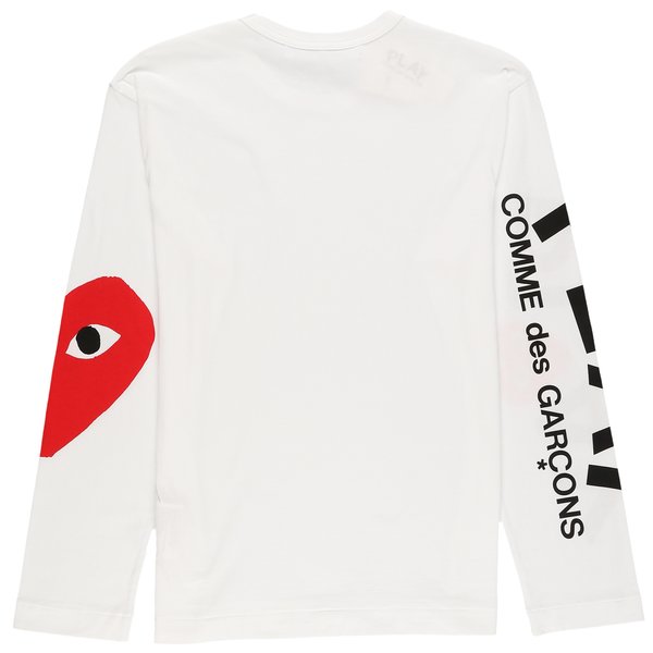 PLAY COMME DES GARONS ロンt Lサイズ　白 Comme des Garçons Play Logo Long Sleeve T Shirt | Garmentory
