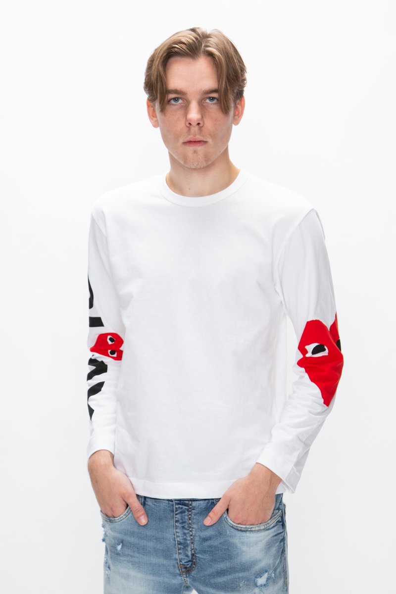 Comme des Garçons Play Logo Long Sleeve T Shirt | Garmentory
