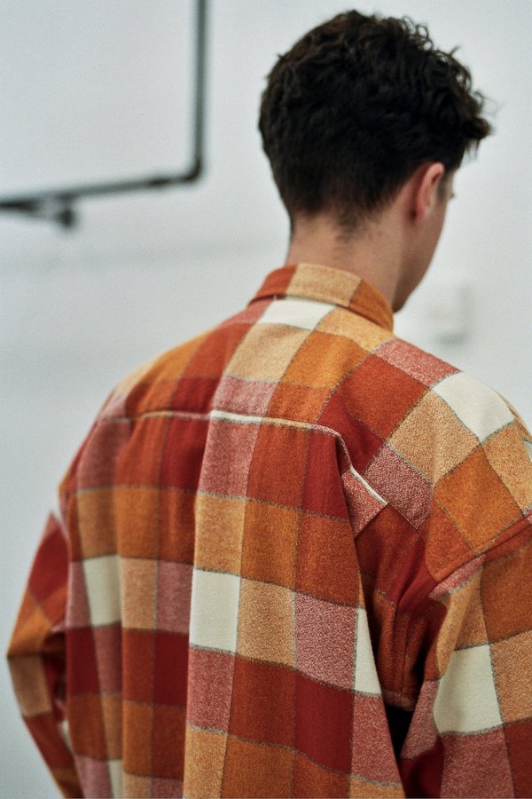 s.k. manor hill Ox Plaid Flannel Shirt - Orange s.k. manor hill Ox Plaid Flannel Shirt - Orange