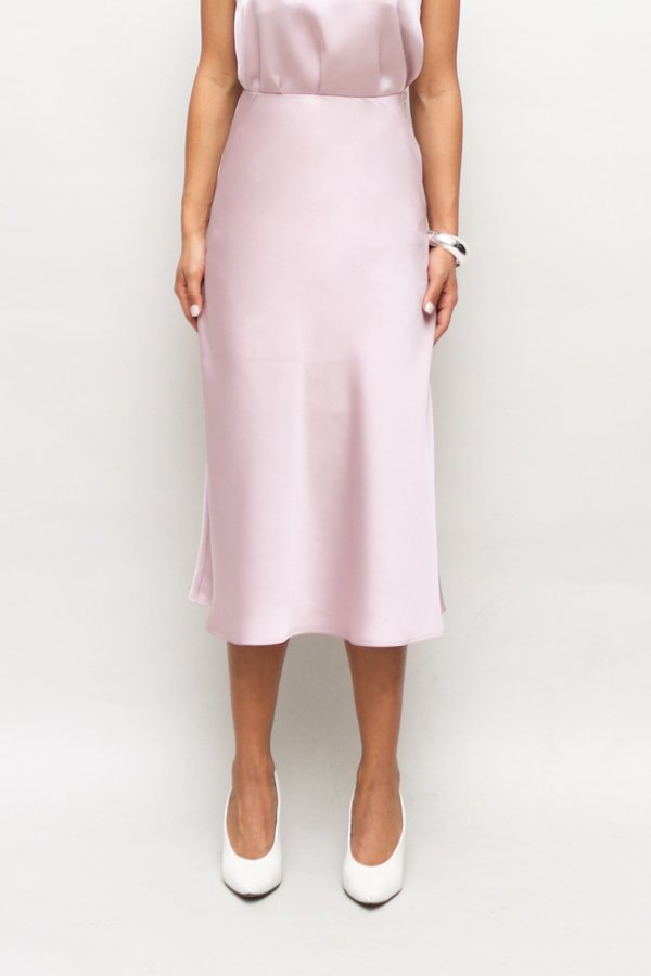 silk skirt lilac