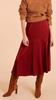Tara Jarmon Mahogany Joy Crepe Satin Skirt - Burgundy - Thumbnail 2