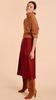 Tara Jarmon Mahogany Joy Crepe Satin Skirt - Burgundy - Thumbnail 1