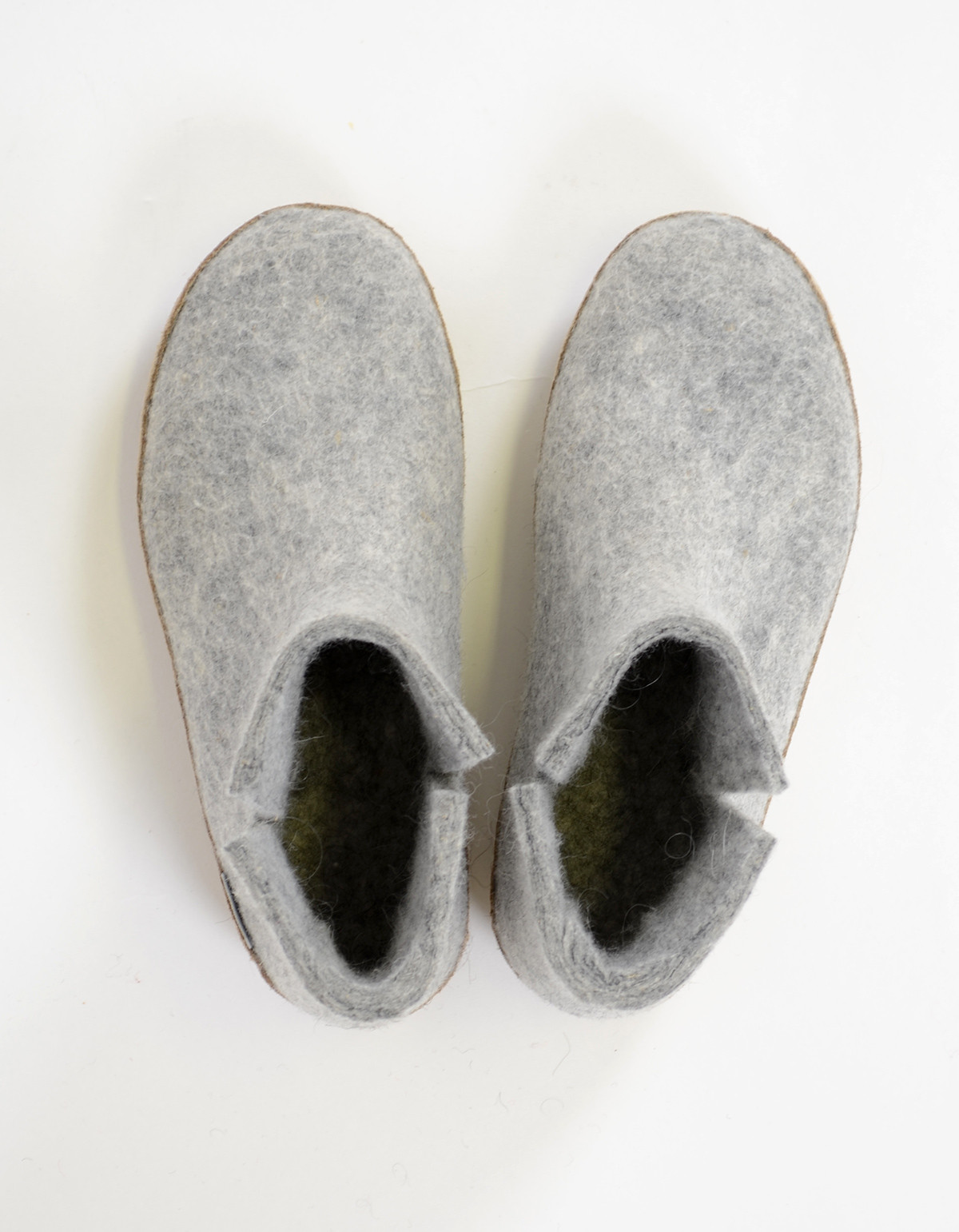 Glerups Women's Wool Boot Leather Sole Grey Garmentory