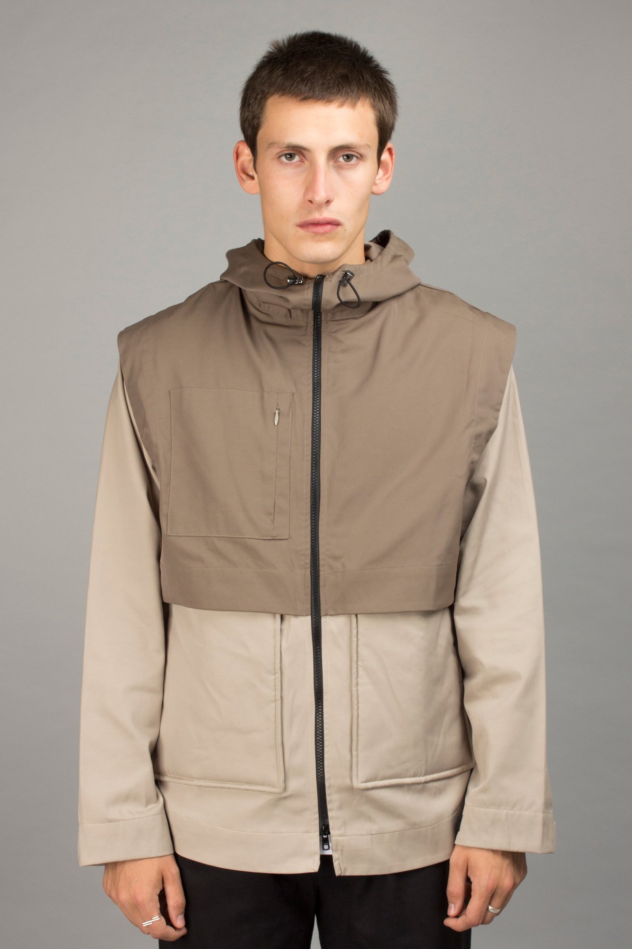 beige waterproof jacket