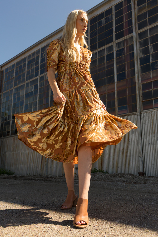 slim fit dress slacks Byzantine Silk Backless Gown - Desert Rose Dusty Pink Ruffle Dress main image 0